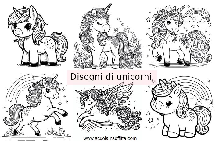 disegni di unicorni da colorare