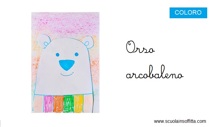 Orso arcobaleno. Arte per bambini